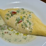 kitchen俊貴 - あおさのクリームソースオムライス