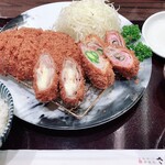 とんかつ神楽坂さくら - ひれかつ定食　　　　　　　　　　　　　　　　　　　単品　チーズ巻き・アスパラまきを追加して！