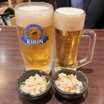 Ichibandori - 生ビール キリン一番搾り 中ジョッキ590円
      生ビール キリン一番搾り 大ジョッキ900円
      お通し〜360円