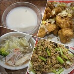 華成楼 - スープ・杏仁豆腐・鶏唐揚げ・五目チャーハン