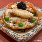 御料理 寺沢 - 栗蟹とキャビアと碓井豌豆の甲羅詰め