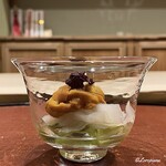 御料理 寺沢 - 葉山葵､槍烏賊そうめんにバフン海胆