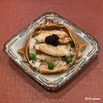 御料理 寺沢 - 栗蟹とキャビアと碓井豌豆の甲羅詰め