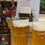 Beer Bar Baeren Nakanohashi - 左：女婿、中：我、右：女兒