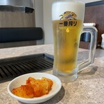 焼肉 犀 - 生ビール&カクテキ♡