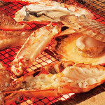 Charcoal-grilled <crab/shrimp> BBQ