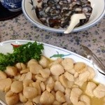 民宿しらい - 貝柱のバターソテーとナマコ