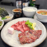 Very popular classic Salted beef tongue steak lunch