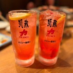 酒蔵 力 - ◯レッズサワー¥380
…浦和レッズカラーのチューハイは、北海道しそを使ったサワー♪
すっきりした甘みと酸味で飲みやすく美味〜♡( ´▽｀)