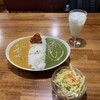 ヒマル - 料理写真:サラダとドリンク、チキンティッカが付いたダブルカレーセット('24/03/14)