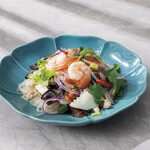 Spicy salad with Seafood and vermicelli