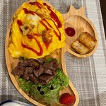 Teppan Dokoro Mugi - 初めのお子様プレートには星形ポテトと王冠大根？も大好物