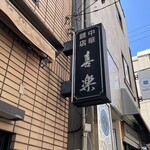 中華麺店 喜楽 - 店名看板