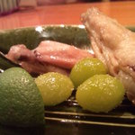 日本料理 たかむら - 前菜・・地鶏と銀杏