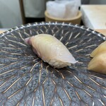 立ち食い寿司 極 - 松川カレイ昆布〆め（おまかせ握り盛り/5,500円）2024.1