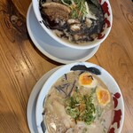 らぁめん力丸 - 黒マー油力丸ラーメンと力丸ラーメン