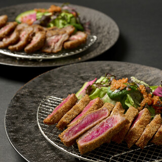 Stone-grilled sirloin Beef Cutlet cutlet and Cow tongue with a lively feel