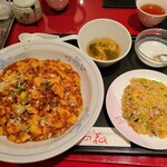 中国菜館 桃の花 - 麻婆焼きそばチャーハンセット　1250円