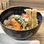 えびそば 緋彩 - 【限定】極太もち麺の生姜まぜそば