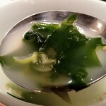 清江苑 - 牛骨スープ　若芽　葱　胡麻のシンプル