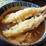 万さく - スパイシー海老天カレーうどん