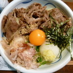 手造りうどん 楽々 - 和牛肉ぶっかけ（H26.1.21）