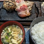 感動の肉と米 - ボルケーノカルビ＋ハンバーグ
