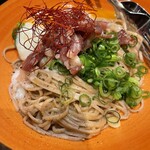 酒処 いたや - 鴨とポルチーニソースの信州蕎麦の和え玉