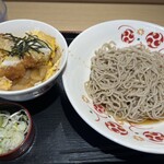 いろり庵きらく - ミニカツ丼＆冷やし蕎麦