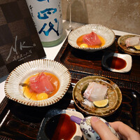NK 蕎麦屋の二階 - 本マグロ中トロとヒラメ 造里 