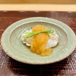 青空 - 虎河豚の湯引き　いい歯応えです