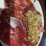 高円寺 焼肉ここち - 並ハラミ、赤身、並カルビ盛り合わせ