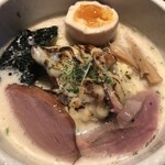 鴨出汁中華蕎麦 麺屋yoshiki - 鴨出汁手揉み昆布水つけ蕎麦(塩)+リゾット