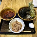 池袋壬生 - 肉増し肉そば ちくわの天ぷら