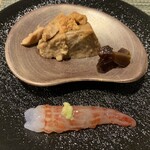 鮨 うえ岡 - 奈良漬とあん肝何故かあうね