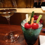 白ワインとステックサラダ♪