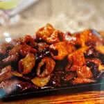 Teppan-yaki pork intestine
