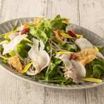 pork shabu-shabu and crispy fried yuba salad