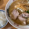 あさのや食堂 - 中華そば（大）　ごはん（小）　麺はパツパツに入っております