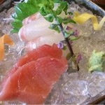 うかい竹亭 - お造り：鯛と鮪