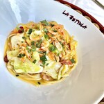Olio Spaghetti with Sakura Shrimp and Spring Cabbage