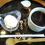 Teuchi Soba Fujiya - ランチセットのデザートとコーヒ