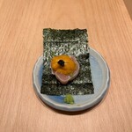 Yakitori Kurogane - 1品目、ささみ、ウニ