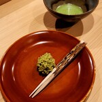 銀座 きた川 - よもぎ金団と抹茶
