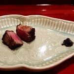 銀座 きた川 - まさに逸品、パンチある飛騨牛のヒレを黒胡椒で