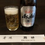 鰻禅 - 瓶ビール（600円）2024.3