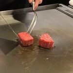 恵比寿 鉄板焼き Sublime - A5黒毛和牛フィレ&A5黒毛サーロインの鉄板焼き