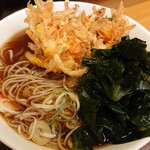 Towari Soba Sagatani - 「天ぷらそば温」。550円ですが、無料で細麺に変更。