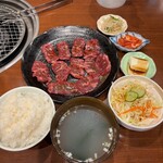 以楽亭 - ハラミ定食(肉大盛) 150g