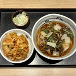 Soba ichi - かき揚げ小丼セット ¥780 ＋ 山菜 ¥130